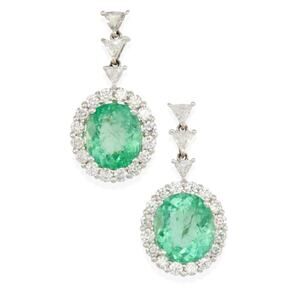 18k Paraiba and Diamond Earrings
